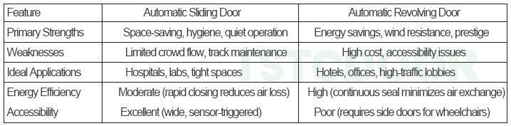 Differences_TSTC Sliding Door & Revolving Door