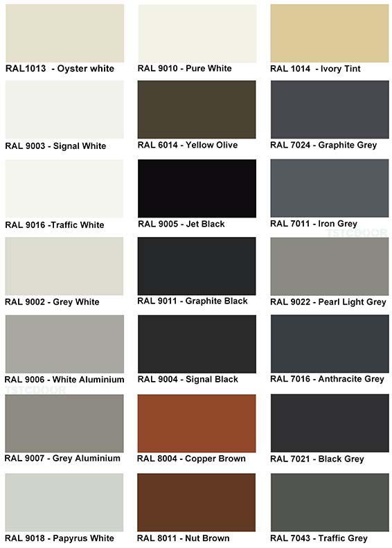 Popular RAL No. for TSTC Revolving Doors Popular RAL No. for TSTC Revolving Doors